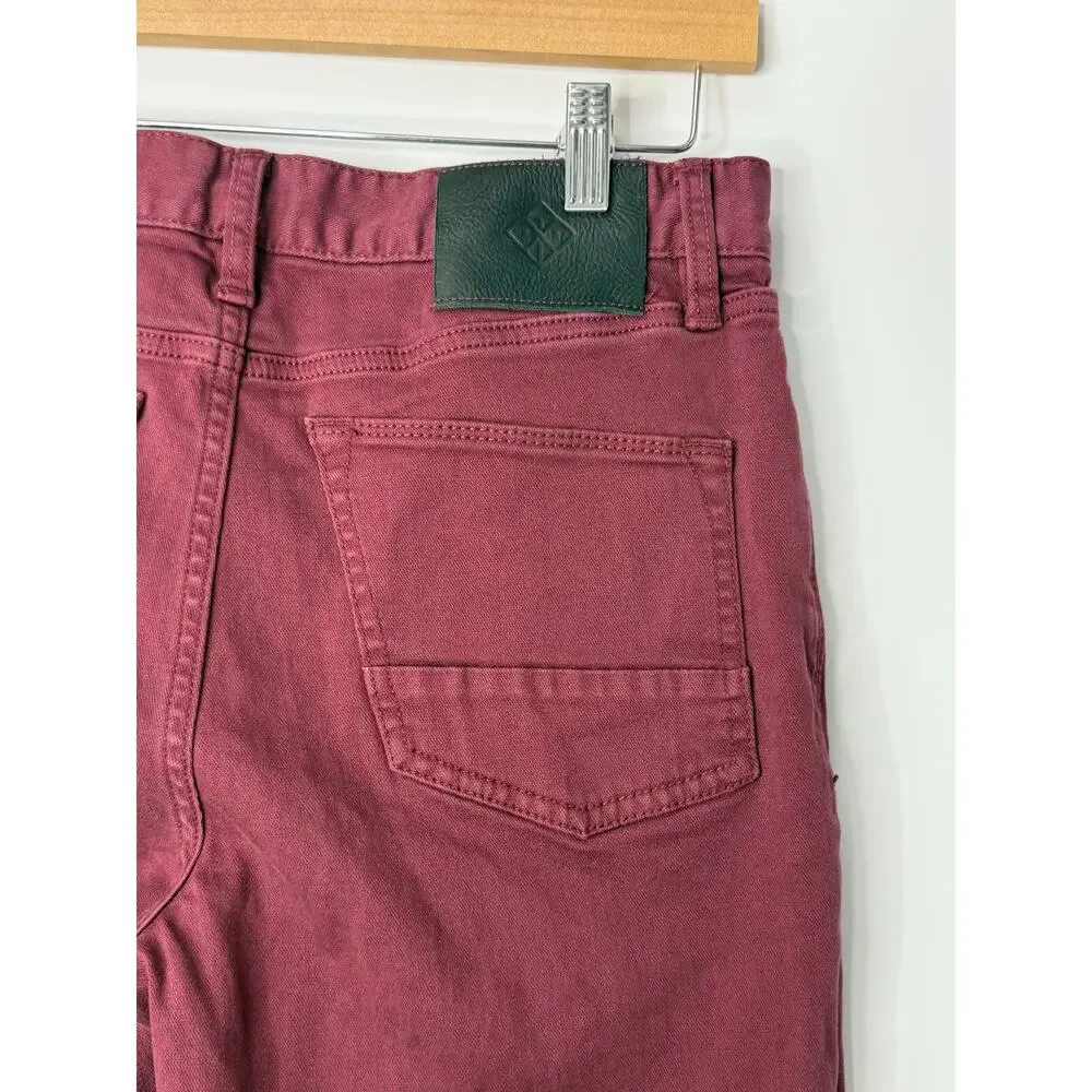 Roark Highway 128 Straight Fit Burgundy Stretch Denim Pants 30x32 (fits 30x30)